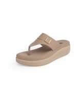 ladies comfort heel tan chappals 206629