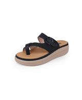 ladies comfort heel black chappals 206631