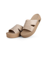 ladies comfort heel tan chappals 206633