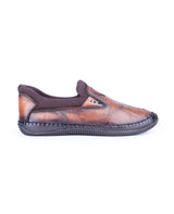 Men's leather brown shoes 21282