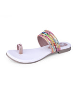 ladies flat beige chappals 21308