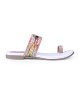 ladies flat beige chappals 21308