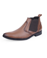 Men's premium leather brown Chelsea shoes 23279