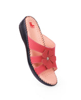 Ladies leather comfort cherry chappals 24057