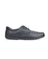 Men's leather black shoes 24386
