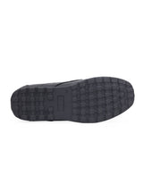 Men's leather black shoes 24386