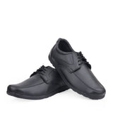 Men's leather black shoes 24386