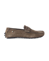 Men's leather loafers olive shoes 24846
