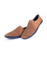 Men's leather brown shoes 24857