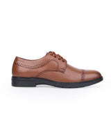 Men's leather formal brown shoes 24861