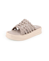 Ladies heel comfort beige chappal 25413