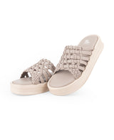 Ladies heel comfort beige chappal 25413