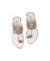 ladies kolhapuri flat brown chappals 25502