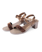 Ladies heel brown sandals  26606