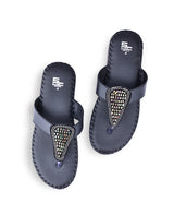 Ladies party wear comfort black chappals 26702