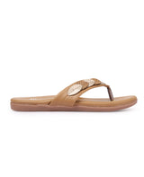 ladies flat tan chappals 26704