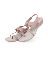 Ladies Heel peach sandals 26735