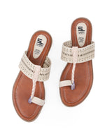 ladies flat beige chappal 26744