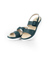 Ladies heel green sandals 26754