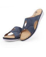 Ladies leather comfort Blue chappals 27210