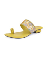ladies heel fancy green chappals 27303