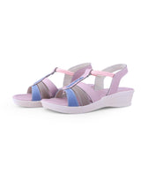 Ladies heel peach sandals 27313