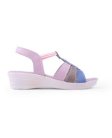 Ladies heel peach sandals 27313