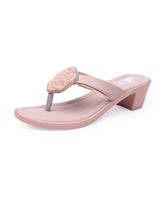 ladies heel peach chappals 27317