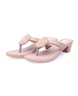 ladies heel peach chappals 27317