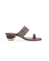 ladies heel brown party wear chappals 27318