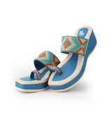 Ladies Heel sea green chappals 27319