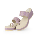 ladies heel purple chappals 27320