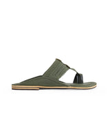 men's kolhapuri green color chappals 27716