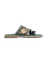 men's kolhapuri green color chappals 27719