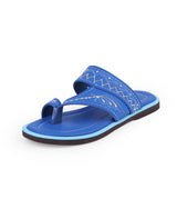men's kolhapuri blue color chappals 27720