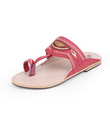 men's kolhapuri red color chappals 27721