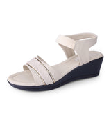 Ladies heel beige sandals  28006