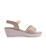 Ladies heel beige sandals 28007