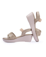 Ladies heel beige sandals 28007