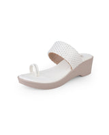 Ladies heels White chappals 28021