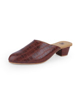 Ladies half brown shoe 28414