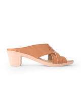 Ladies Heel Brown Chappals 28419