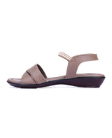 Ladies heel brown sandals 28707