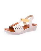 Ladies Heel Beige sandals 28713