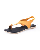 ladies Yellow flat sandals 28715