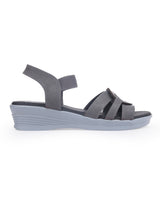 Ladies heel gray sandals 28716