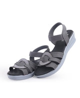 Ladies heel gray sandals 28716