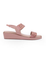 Ladies Heel peach sandals  29044