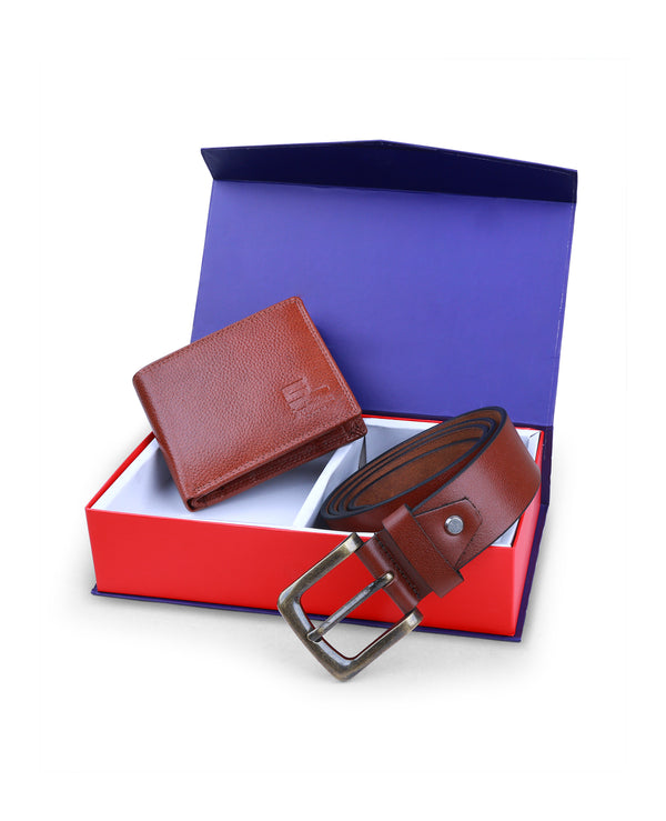 Buy/Send Porus Club Leather Belt & Card Wallet Gift Box Online- FNP