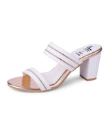 Ladies heel fancy white chappal 29957